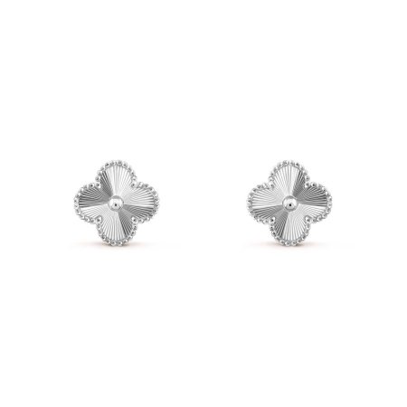 حلق van cleef / لون فضي كامل 🩶 (مكفول)