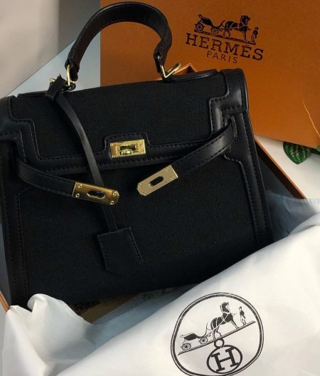 شنطة HERMES  (25cm) / لون اسود كامل  (مختومة ومع علبة)